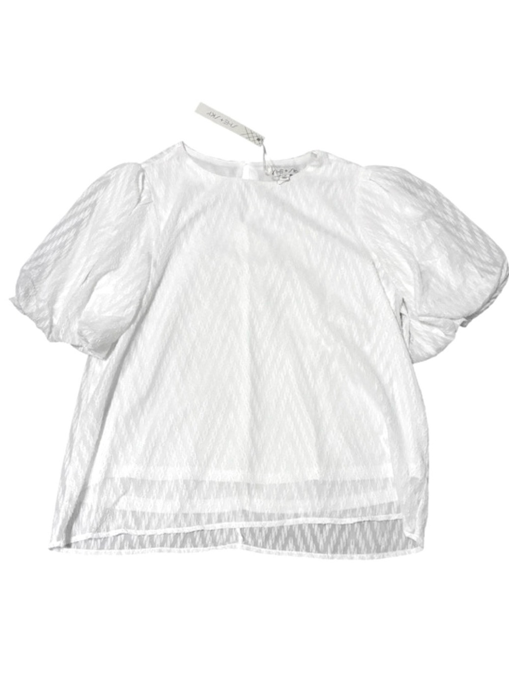 NWT She + Sky White Sheer Blouse Size Small